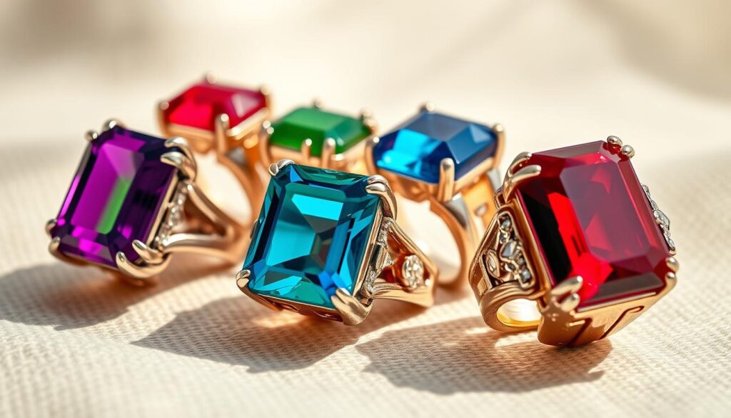 Chunky gemstone rings