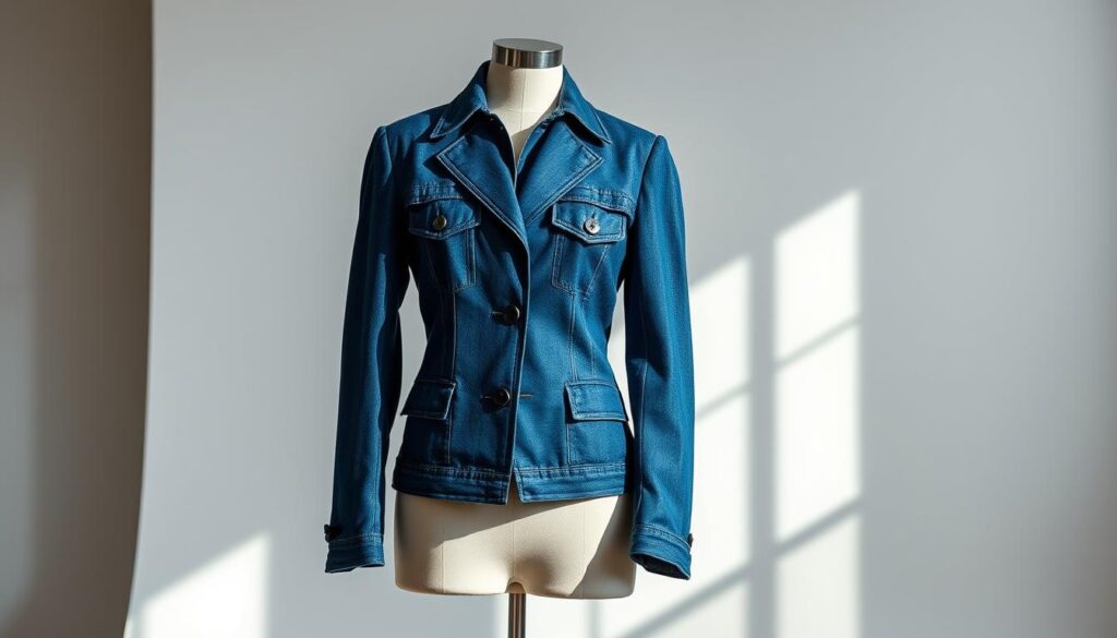 ghospell denim drill jacket co-ord in indigo blue